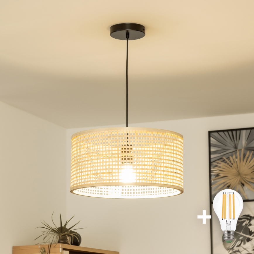 Brilagi - LED závesný luster CERIA BOHO na lanku 1xE27/40W/230V priemer 25 cm, bambus