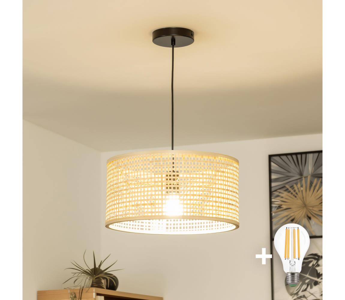 Brilagi - LED závesný luster CERIA BOHO na lanku 1xE27/40W/230V priemer 25 cm, bambus BG3987+EG781159