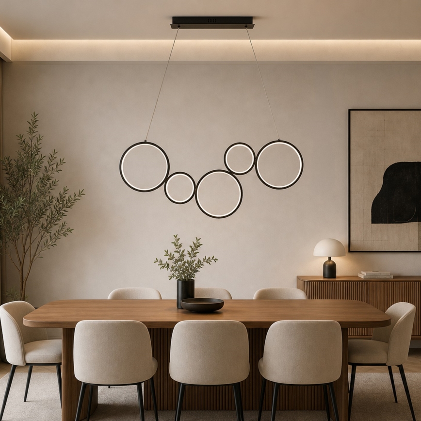 Brilagi - LED závesný luster ECHO na lankách LED/60W/230V 4000K 100 cm čierny