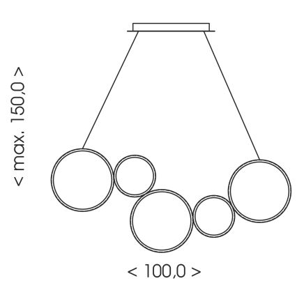 Brilagi - LED závesný luster ECHO na lankách LED/60W/230V 4000K 100 cm čierny