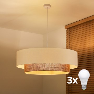 Brilagi - LED závesný luster na lane BOHO STYLE, 3× E27 (max. 15 W), 230 V, priemer 80 cm