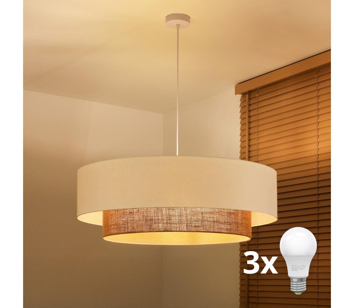 Brilagi - LED závesný luster na lane BOHO STYLE, 3× E27 (max. 15 W), 230 V, priemer 80 cm 8590828006770