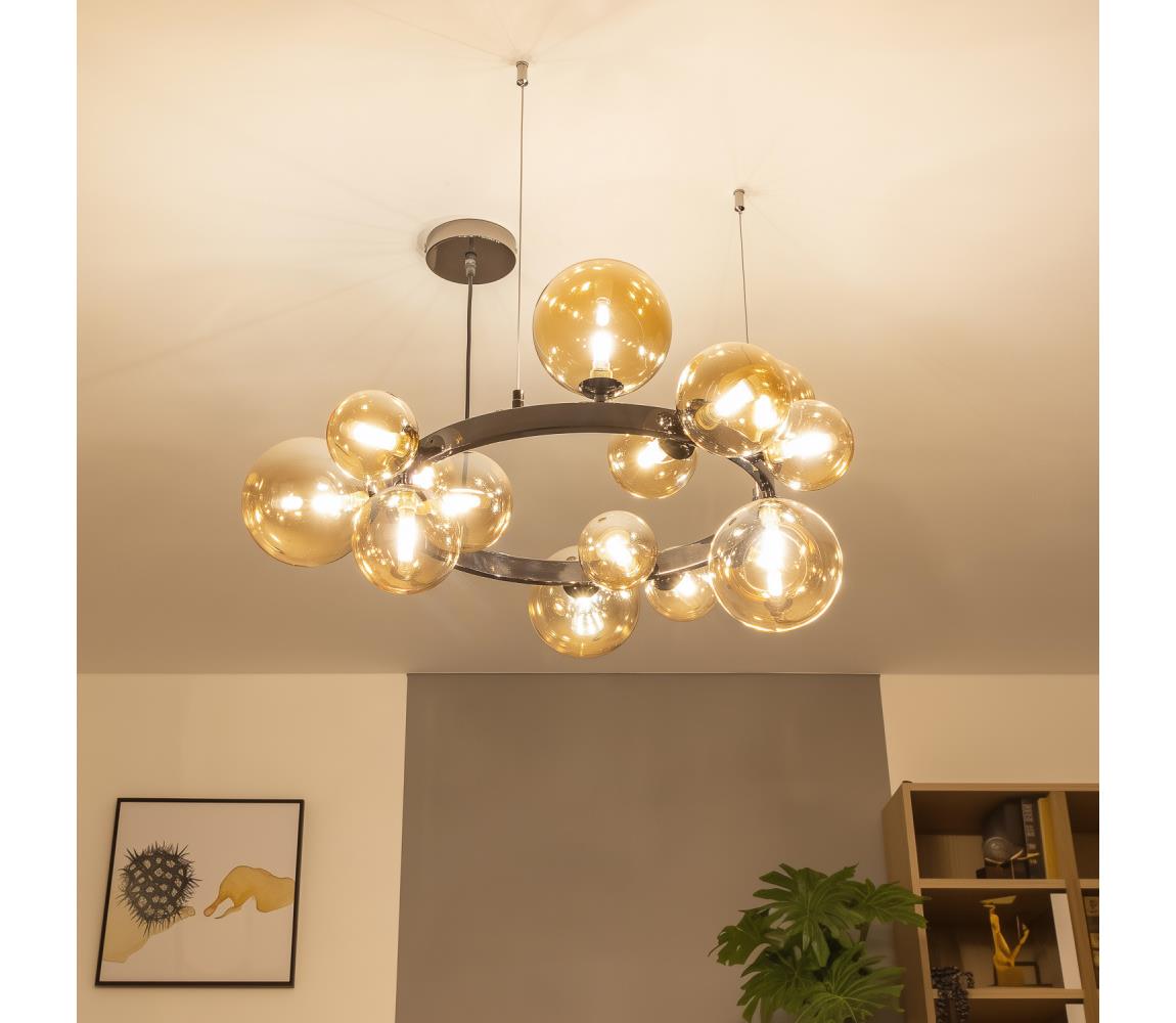Brilagi - LED závesný luster na lane MILLA 15xG9/3W/230V čierny chróm/zlatá 6010-15CA