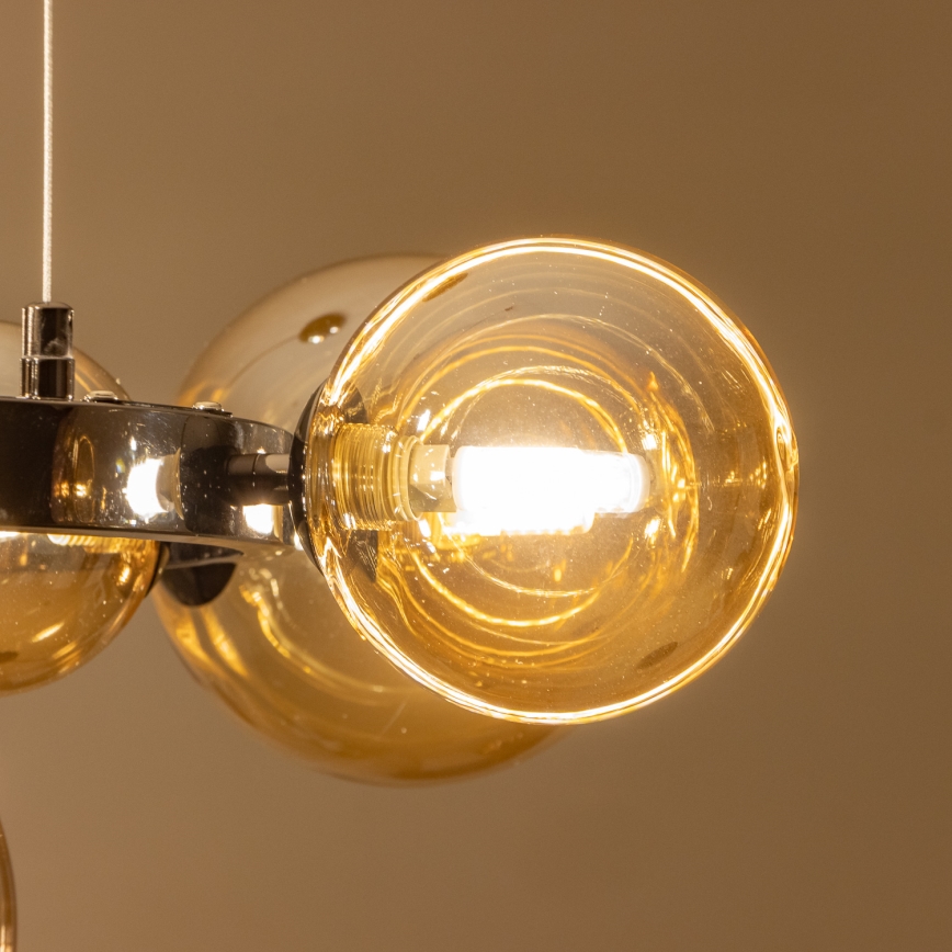 Brilagi - LED závesný luster na lane MILLA 15xG9/3W/230V čierny chróm/zlatá