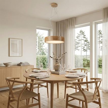 Brilagi - LED závesný luster na lankách CARVALHO MODERN 2xE27/60W/230V dub, priemer 37,5 cm