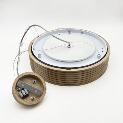 Brilagi - LED závesný luster na lankách CARVALHO MODERN 2xE27/60W/230V dub, priemer 37,5 cm