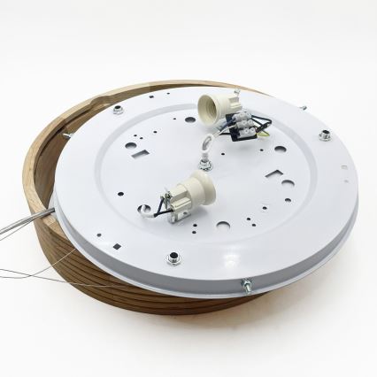 Brilagi - LED závesný luster na lankách CARVALHO MODERN 2xE27/60W/230V dub, priemer 37,5 cm