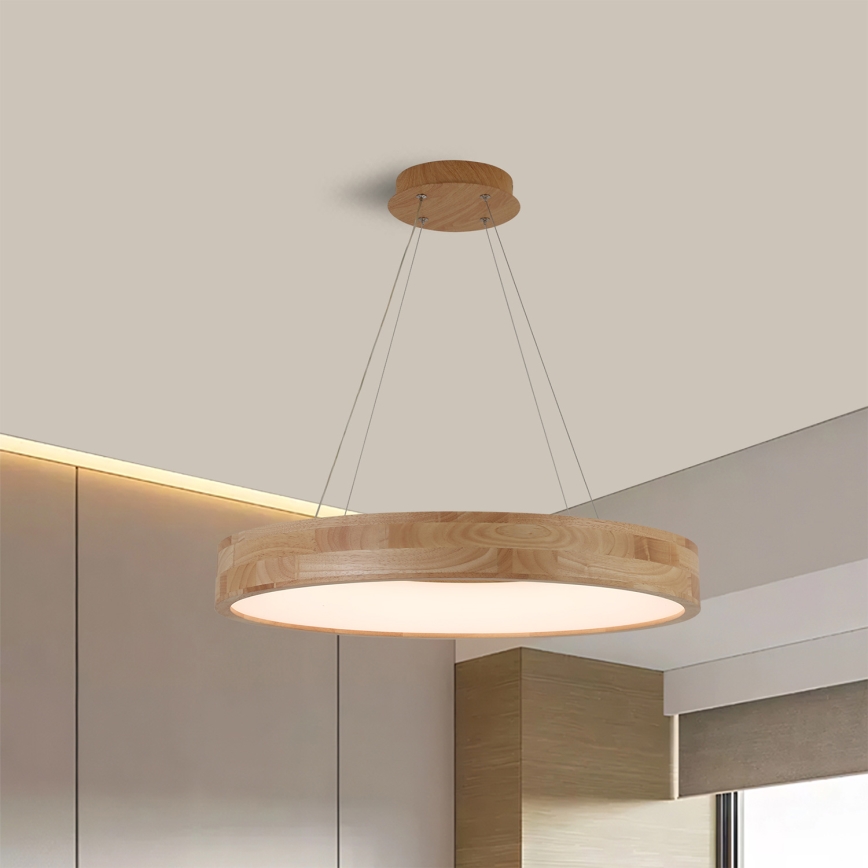 Brilagi - LED závesný luster na lanku FALCON WOOD LED/40W/230V 3000/4000/6000K, priemer 60 cm, drevo