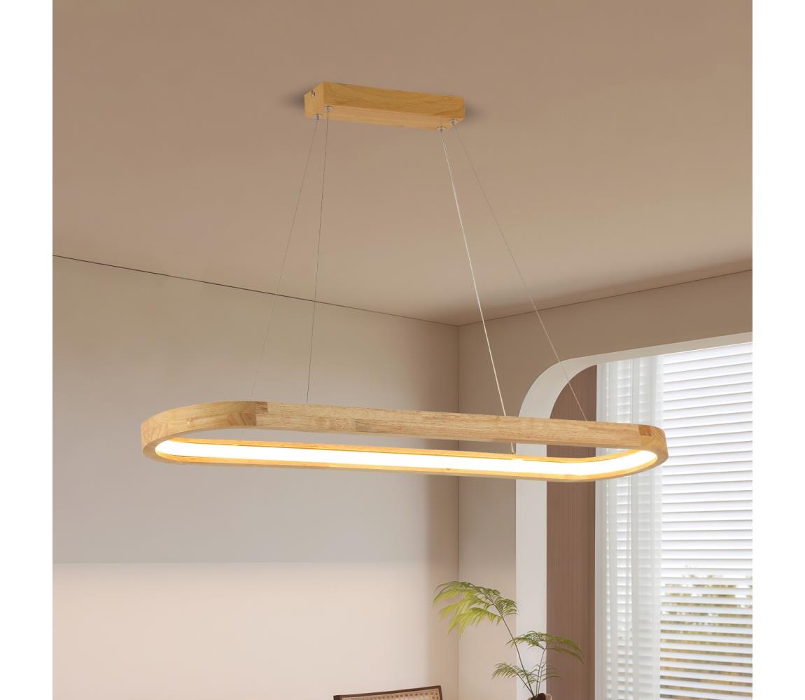 Brilagi - LED závesný luster na lankách UMEA WOOD LED/40W/230V 90x22 cm drevo BRI451