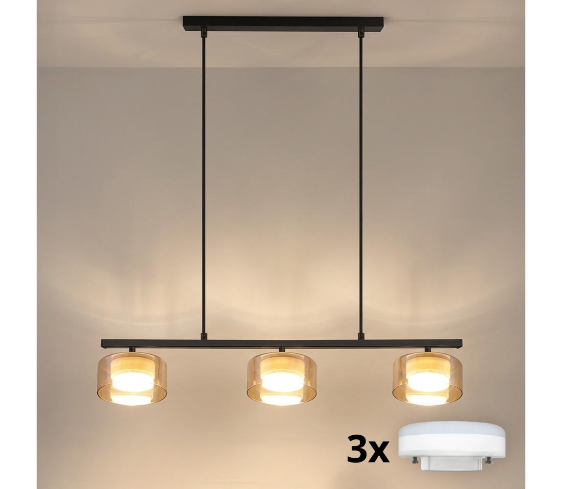 Brilagi - LED Závesný luster na lanku AURA LUX 3xGX53/30W/230V čierna/zlatá WO-OEM-CF-19-GLD