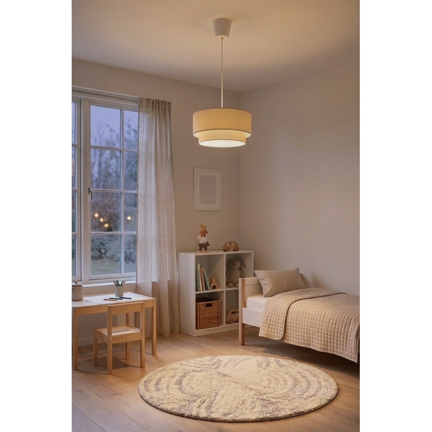 Brilagi - LED luster na lanku BOHO BOBO 1xE27/60W/230V priemer 40 cm bodky béžová/krémová