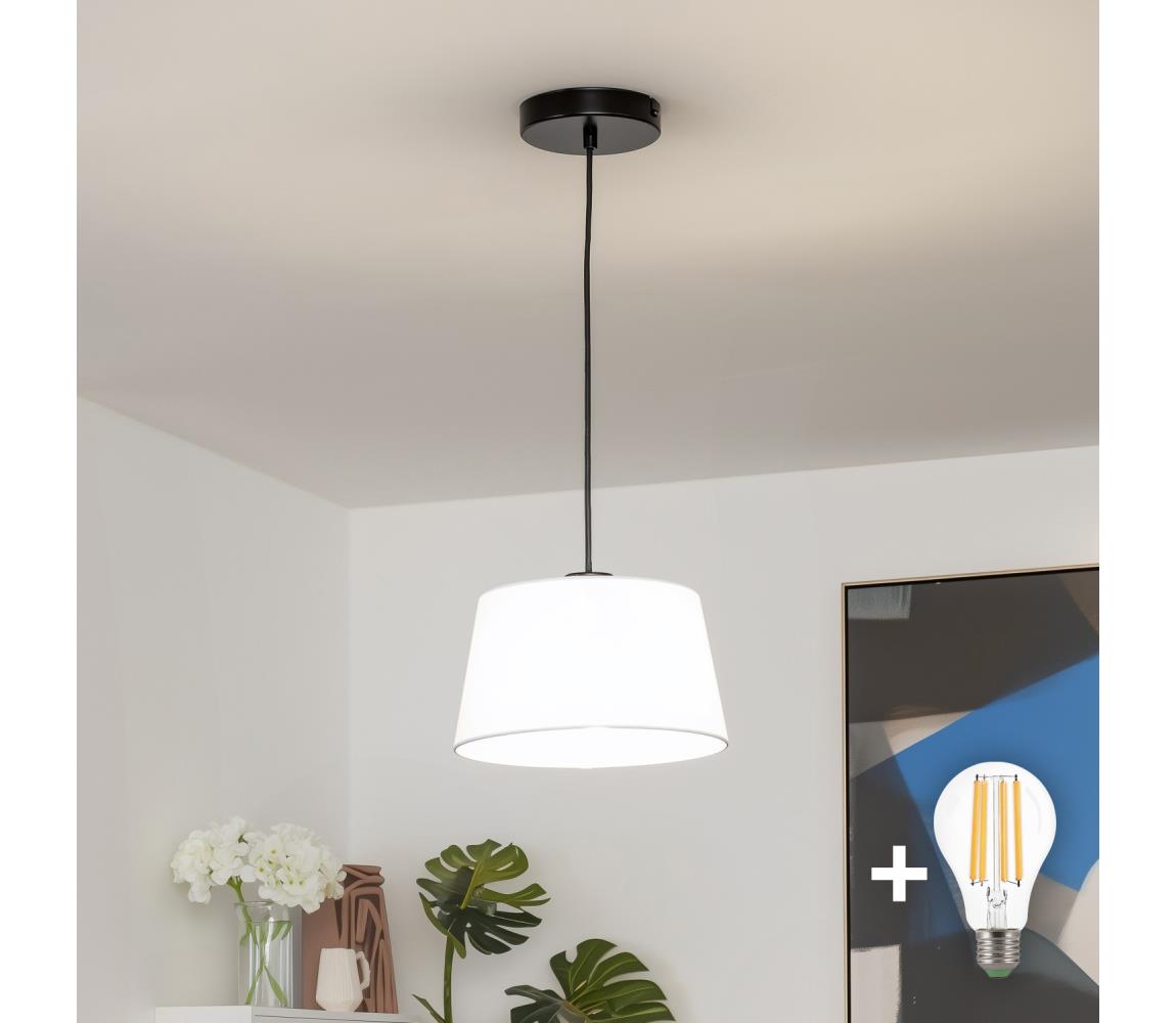 Brilagi - LED závesný luster na lanku CERIA 1xE27/40W/230V, priemer 25 cm, biela BG3987+EG781032