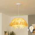 Brilagi - LED závesný luster na lanku CERIA BOHO 1xE27/40W/230V pr. 40 cm rafia