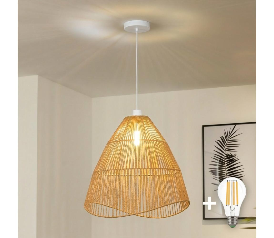Brilagi - LED zavesný luster na lanku CERIA BOHO 1xE27/40W/230V pr. 50 cm hnedá EG300171+EG781102