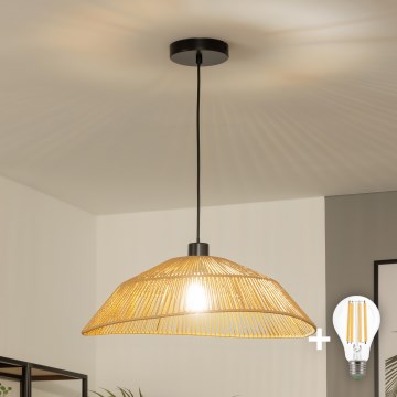 Brilagi - LED závesný luster na lanku CERIA BOHO 1xE27/40W/230V priemer 50 cm hnedý