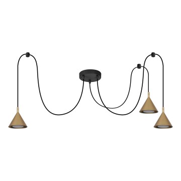 BRILAGI - LED Závesný luster na lanku CONE TRIPLE SPIDER 3xGX53/15W/230V zlatý