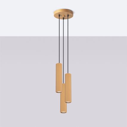 Brilagi - LED závesný luster na lanku CRESTO 3xGU10/10W/230V zlatý