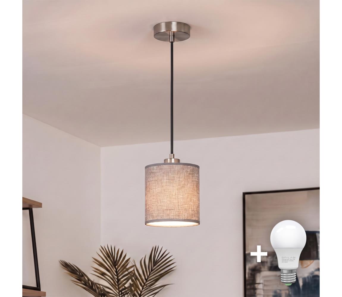 Brilagi - LED závesný luster na lanku NUBILA 1xE27/60W/230V pr. 14 cm čierna/šedá EG32517+BG1582