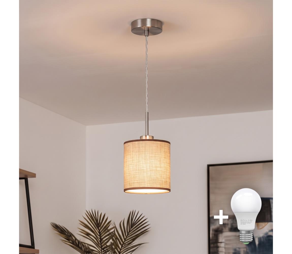 Brilagi - LED závesný luster na lanku NUBILA 1xE27/60W/230V pr. 14 cm hnedý EG32515+BG1583