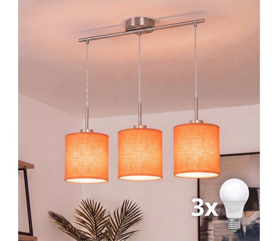 Brilagi - LED závesný luster na lanku NUBILA 3xE27/60W/230V, oranžový EG32521+3xBG2453