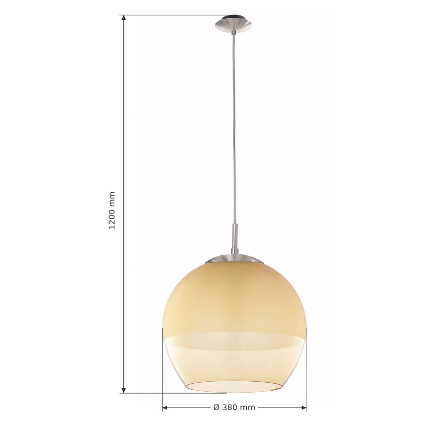 BRILAGI - LED luster na lanku RETRO GLASS 1xE27/60W/230V matný chróm/dymová béžová