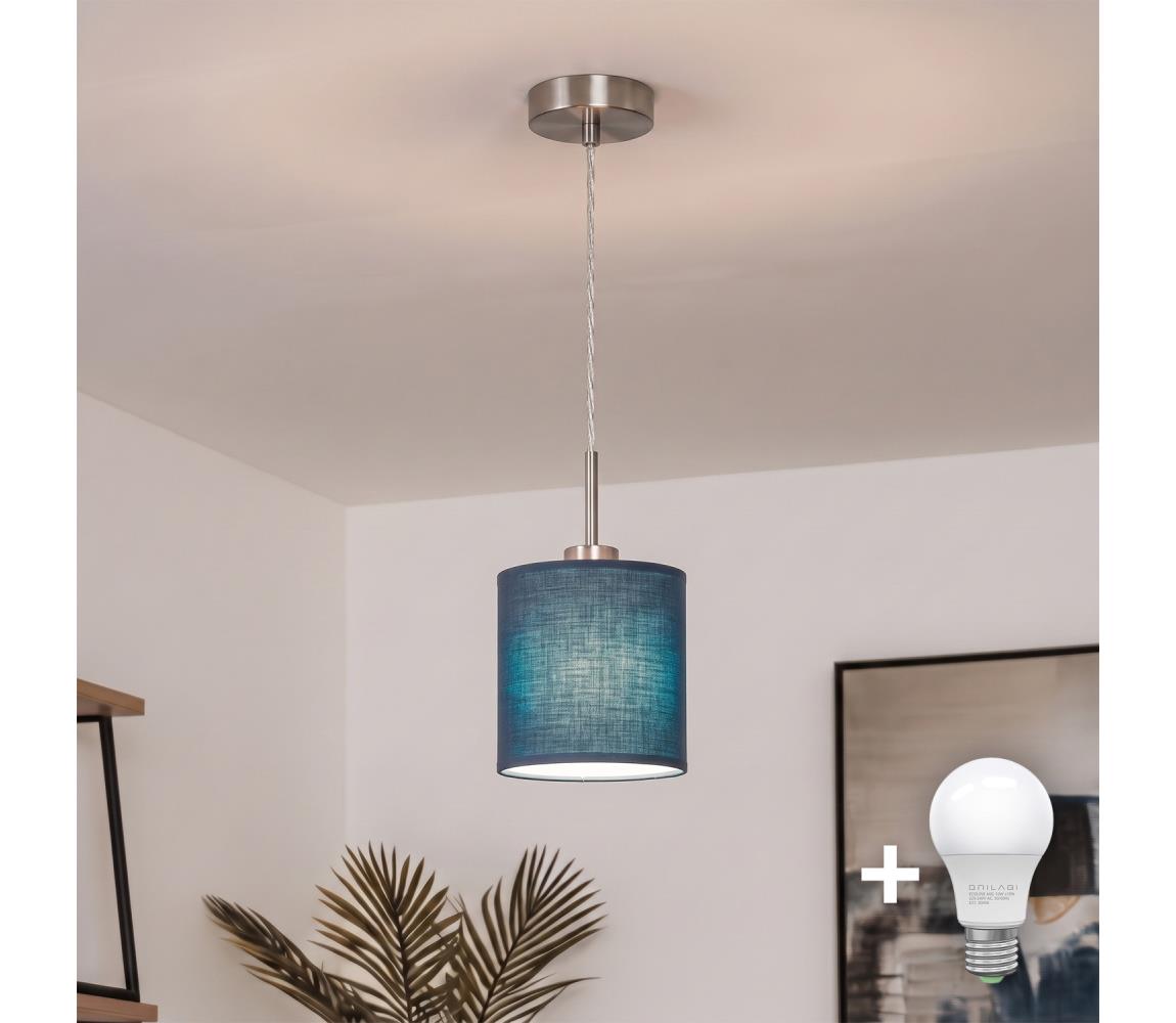 Brilagi - LED závesný luster NUBILA na lane 1xE27/60W/230V pr. 14 cm tmavomodrý EG32515+BG1575