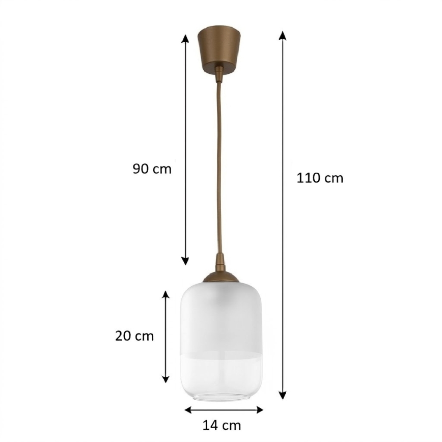 Brilagi - LED závesný luster RETRO GLASS 1xE27/60W/230V, pr. 14 cm, hnedá/biela