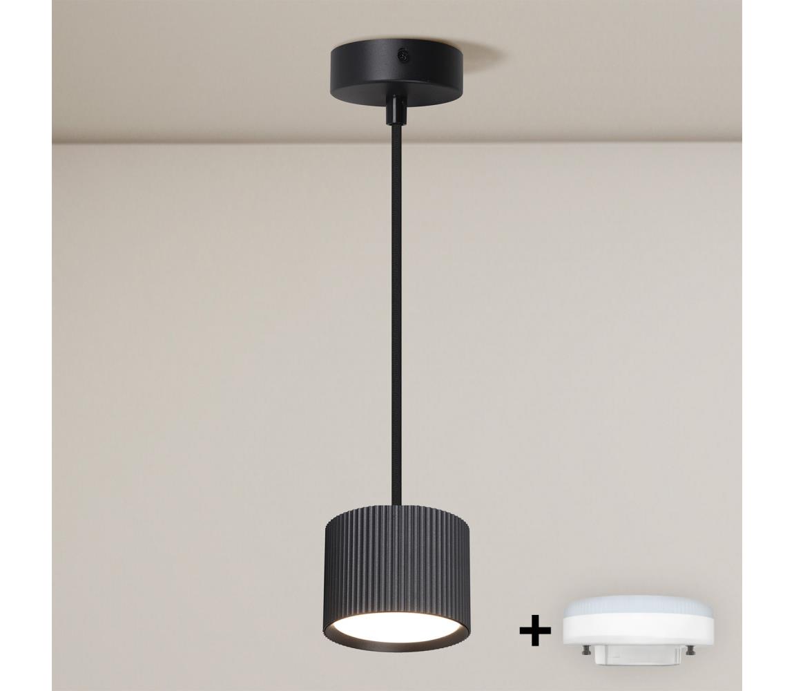 Brilagi - LED Závesný luster STRIPY na lane 1xGX53/15W/230V čierny WO-GX-07-BLK-OEM