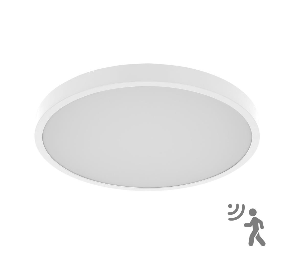 Brilagi-LED ZENNA – kúpeľňové stropné svietidlo so senzorom, LED 18 W, 230 V, priemer 29,5 cm, IP44, biela BRW3090-18W/HF/BI