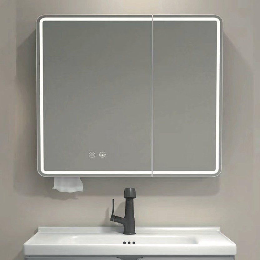BRILAGI - LED zrkadlová kúpeľňová skrinka s podsvietením NOTO DOUBLE 60x70 cm
