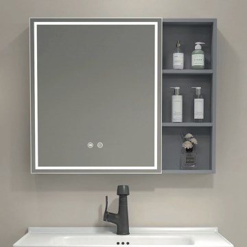 BRILAGI - LED zrkadlová kúpeľňová skrinka s podsvietením NOTO SINGLE 60x65 cm