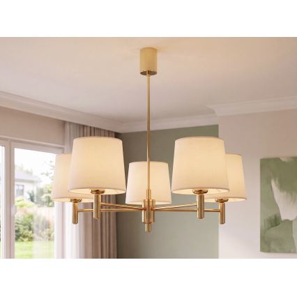 Brilagi - Luster MONTE na tyči 5xE27/60W/230V krémová/zlatá