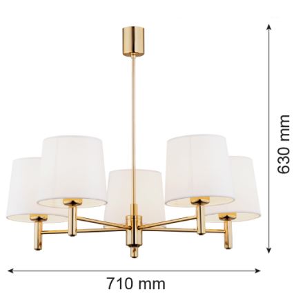 Brilagi - Luster MONTE na tyči 5xE27/60W/230V krémová/zlatá