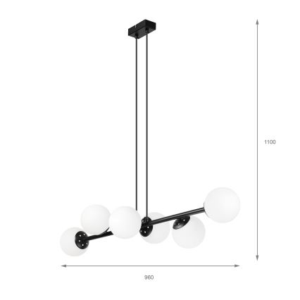 Brilagi - Luster na lane MALONY 6xE14/20W/230V čierna