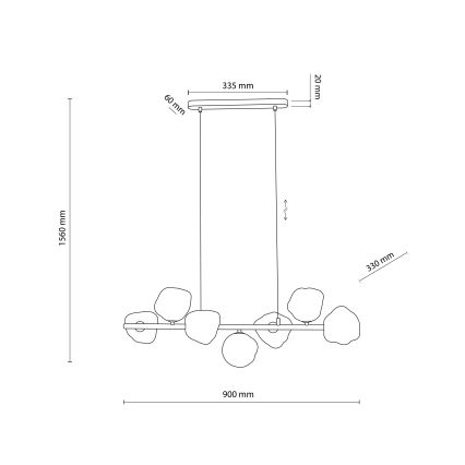 Brilagi - Luster na lane VULCANO 7xG9/8W/230V hnedá/dymová béžová