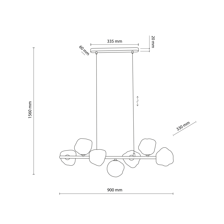 Brilagi - Luster na lane VULCANO 7xG9/8W/230V hnedá/dymová béžová