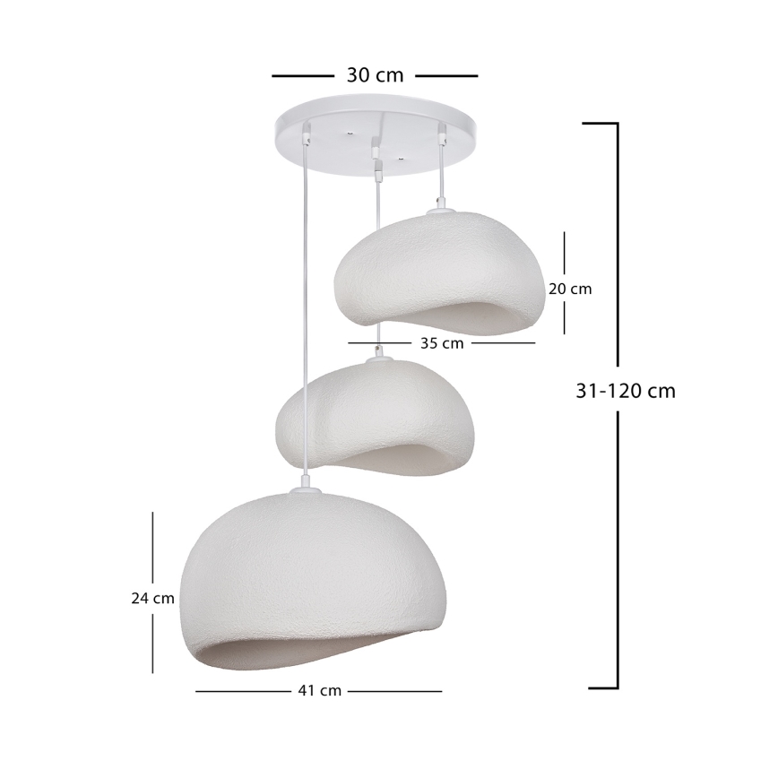 Brilagi - Luster na lane WABI SABI 3xE27/40W/230V priemer 76 cm biela