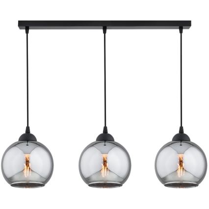 Brilagi - Luster na lankách DIOR 3xE27/60W/230V čierna/dymová sivá