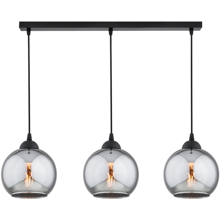 Brilagi - Luster na lankách DIOR 3xE27/60W/230V čierna/dymová sivá