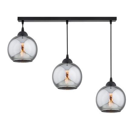 Brilagi - Luster na lankách DIOR 3xE27/60W/230V čierna/dymová sivá