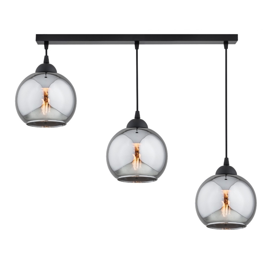 Brilagi - Luster na lankách DIOR 3xE27/60W/230V čierna/dymová sivá