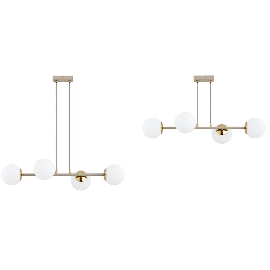 Brilagi - Luster na lankách MILO ECRU 4xE27/60W/230V béžová/zlatá