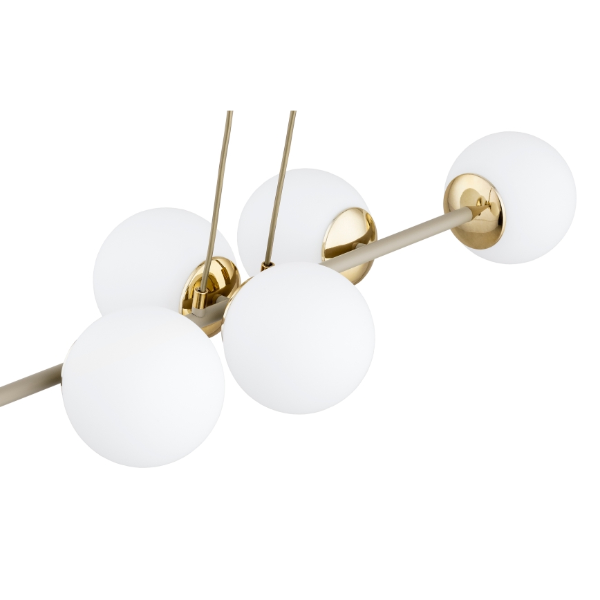 Brilagi - Luster na lankách MILO ECRU 6xE27/60W/230V béžová/zlatá