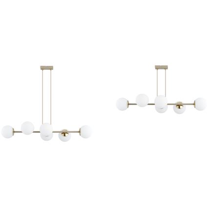 Brilagi - Luster na lankách MILO ECRU 6xE27/60W/230V béžová/zlatá