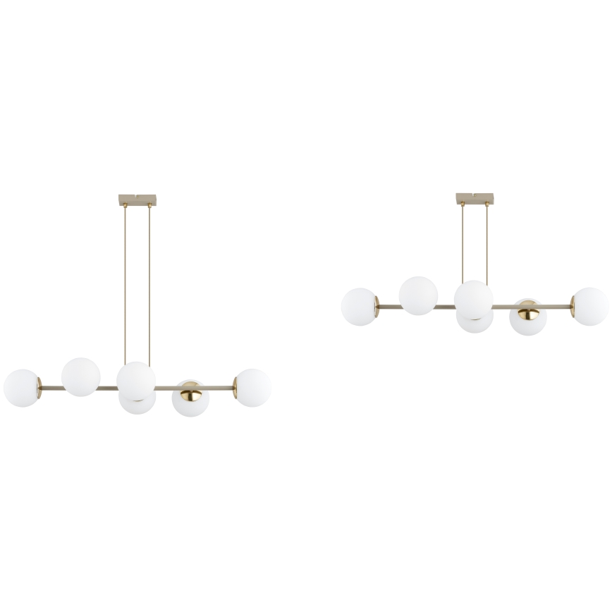 Brilagi - Luster na lankách MILO ECRU 6xE27/60W/230V béžová/zlatá