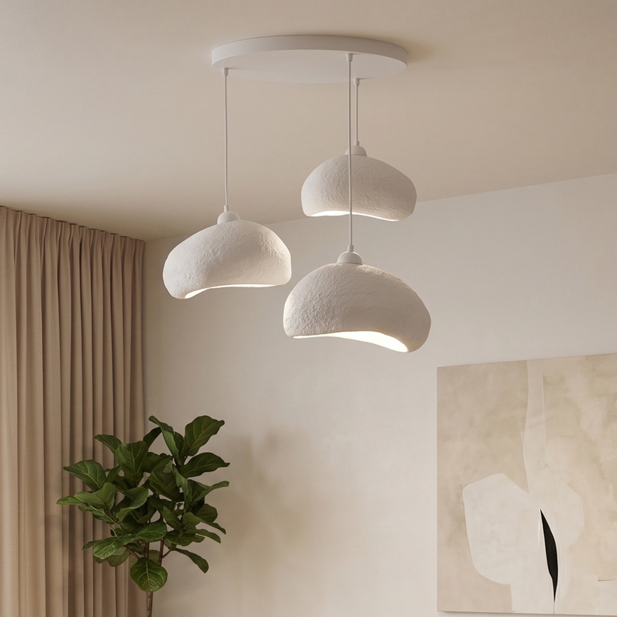 Brilagi - Luster na lankách WABI SABI 3xE27/40W/230V priemer 60 cm biela