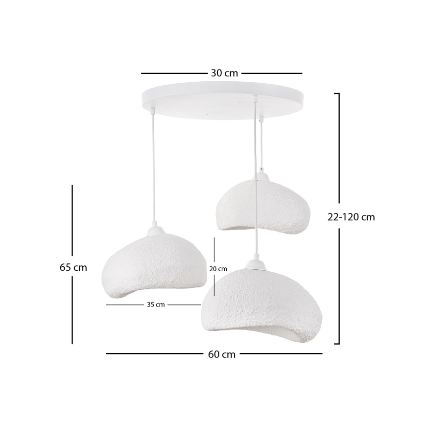 Brilagi - Luster na lankách WABI SABI 3xE27/40W/230V priemer 60 cm biela
