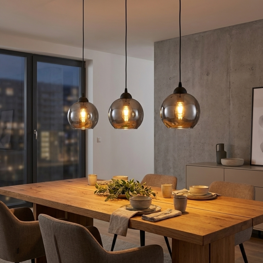 Brilagi - Luster na lanku 1xE27/60W/230V čierna/dymovošedá