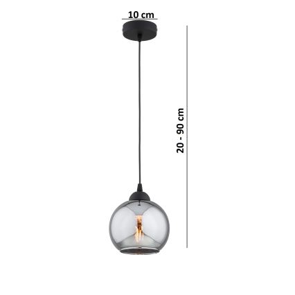 Brilagi - Luster na lanku 1xE27/60W/230V čierna/dymovošedá