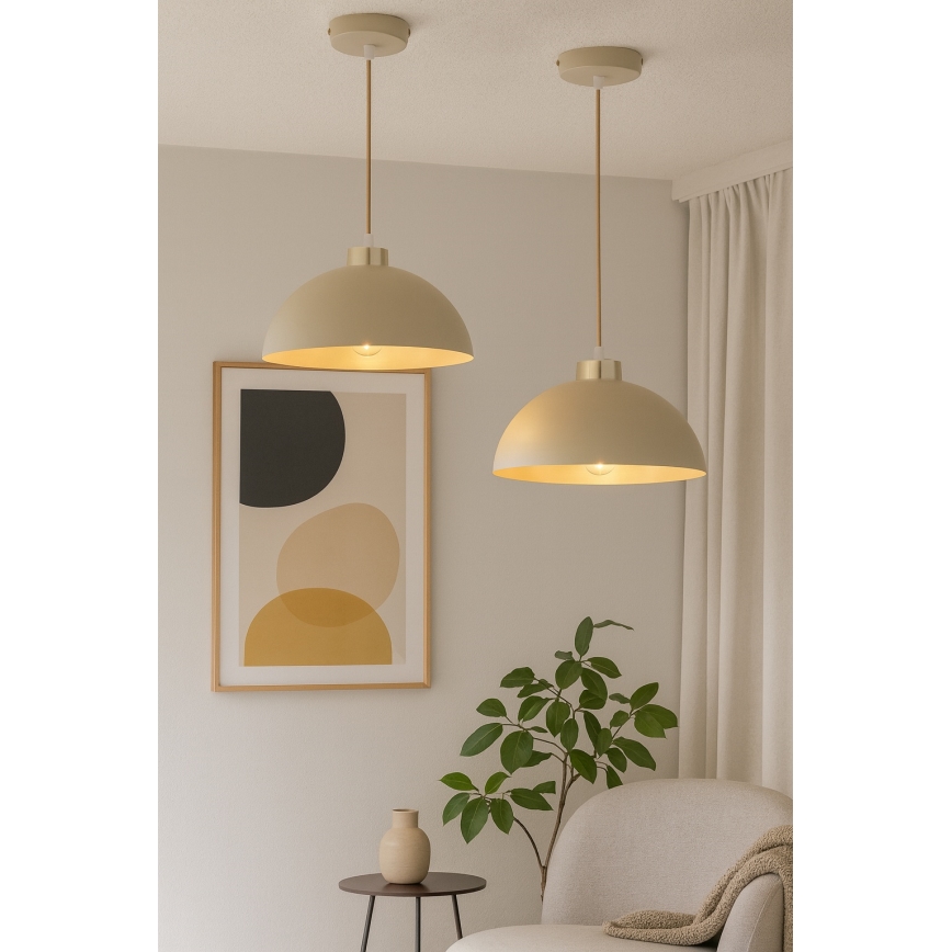 Brilagi - Luster na lanku 1xE27/60W/230V, priemer 30 cm, béžová/zlatá